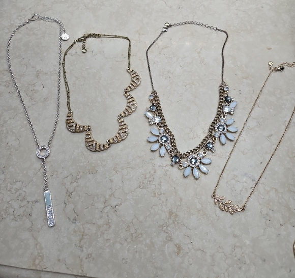 Elegant Gold and Silver Necklace Set - Picture 1 of 5